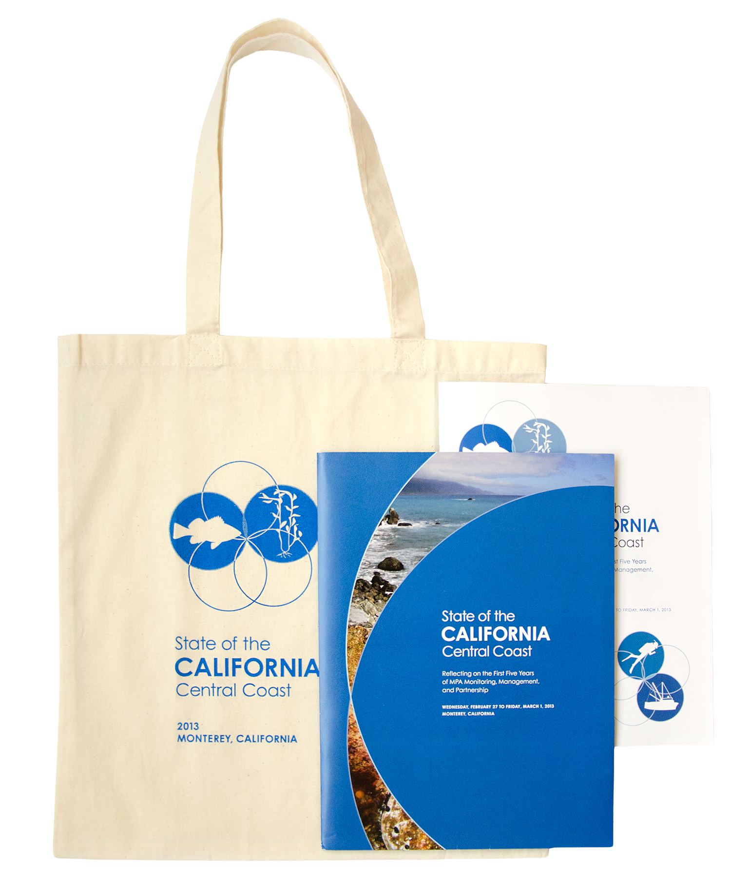 Branded tote, folder, and program