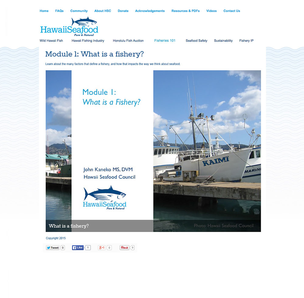 Hawaii Seafood Council Fisheries 101 slideshow