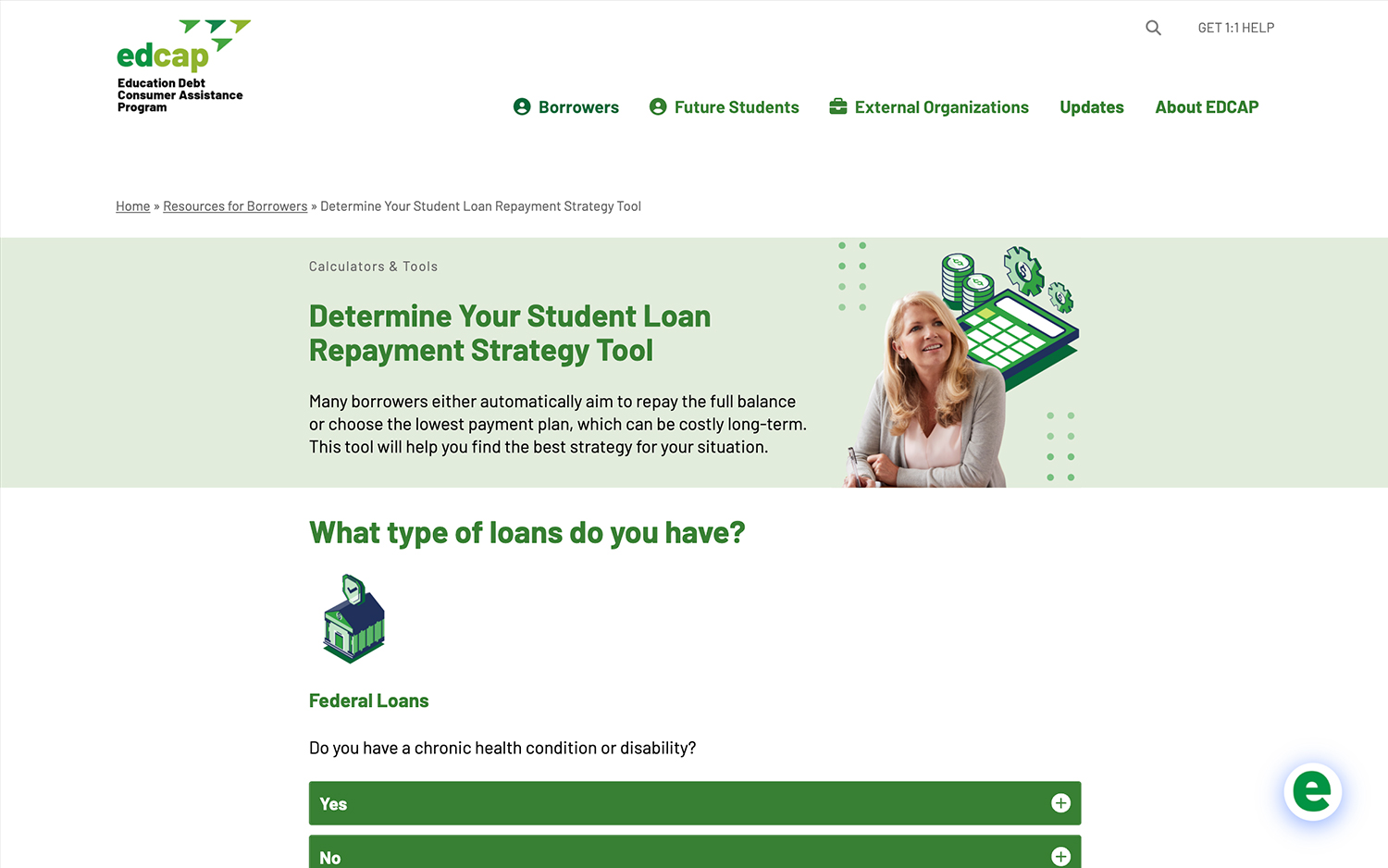 EDCAP website guided interview