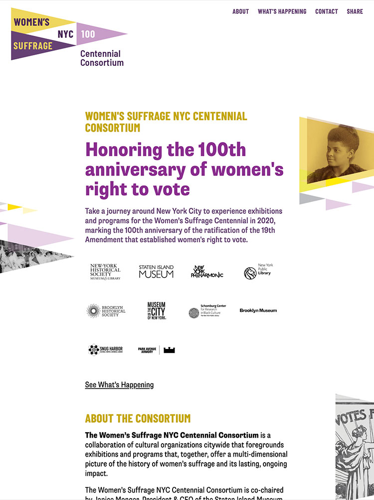 Womens Suffrage NYC website