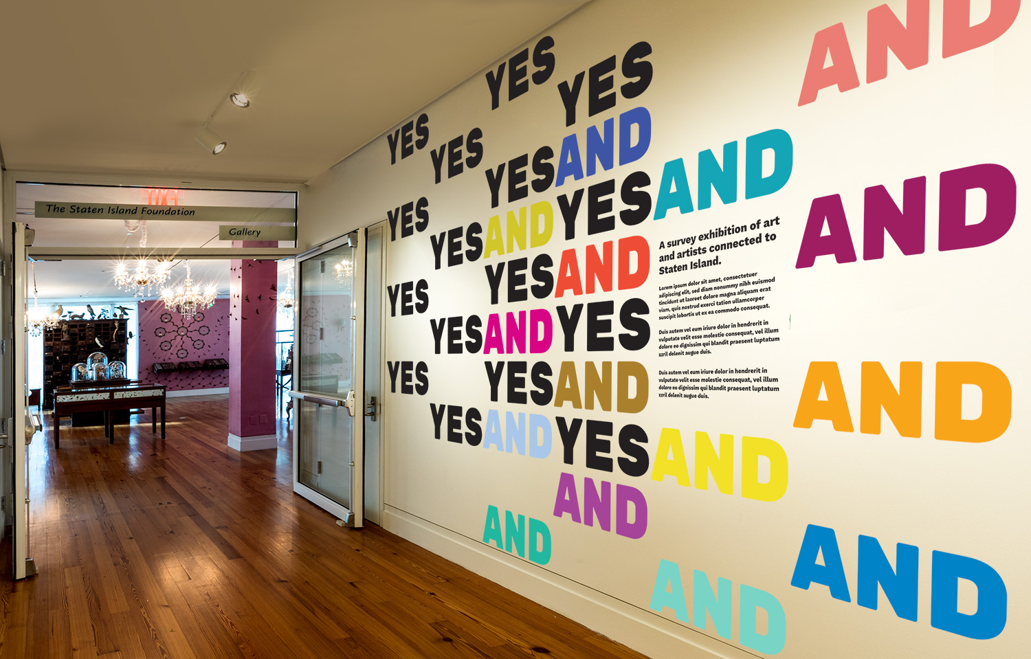 gallery entrance wall signage