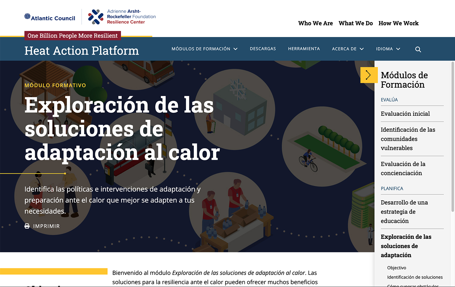 Heat Action Platform learning module Spanish