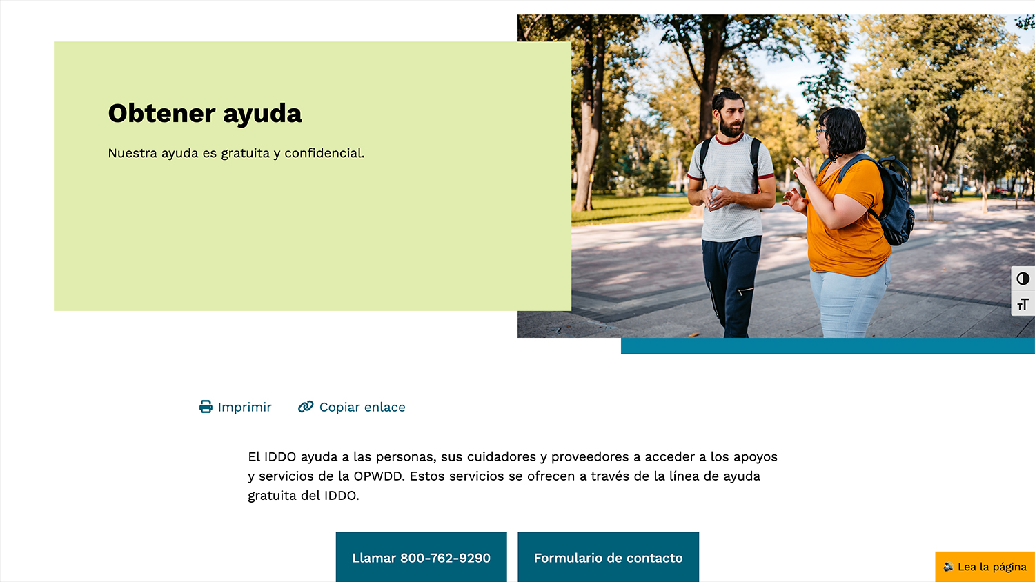 iddony.org Help page in Spanish